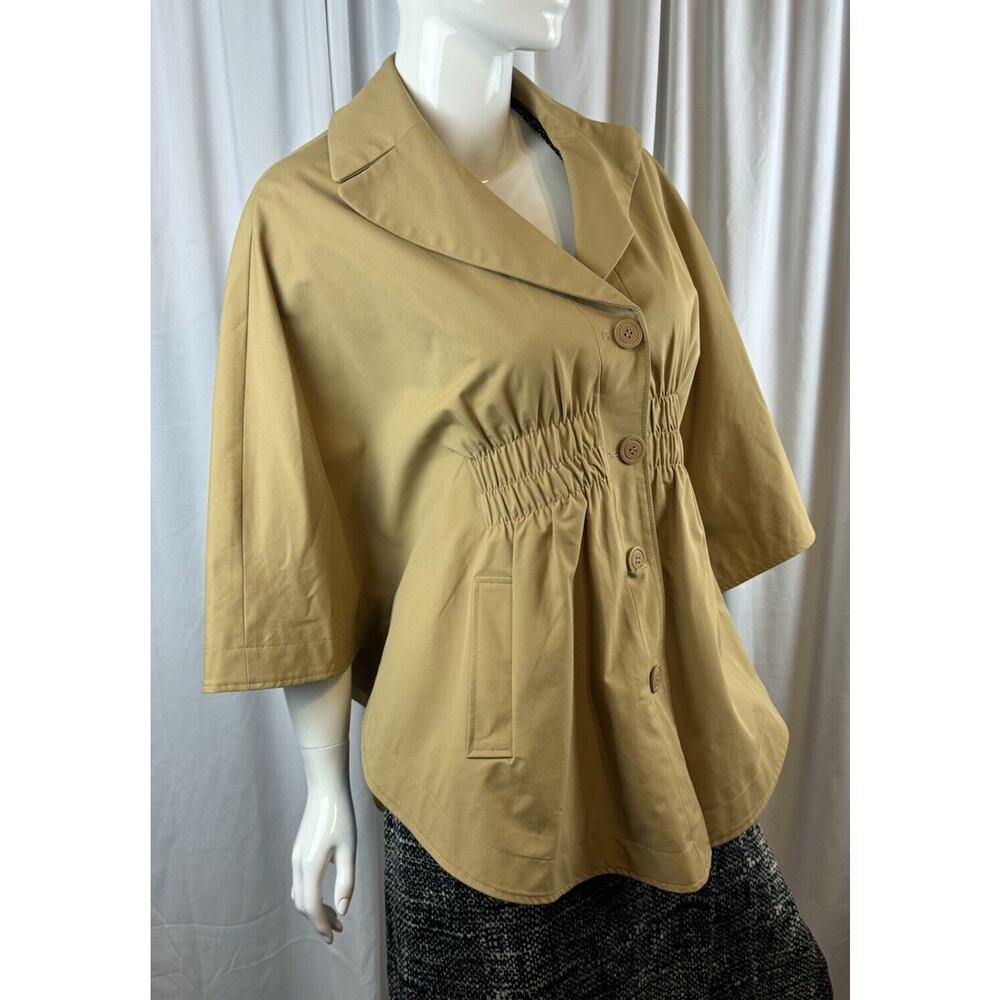 New York & Co Cape Tan M academia Preppy fantasy professional outdoor 63-16 - Picture 5 of 16